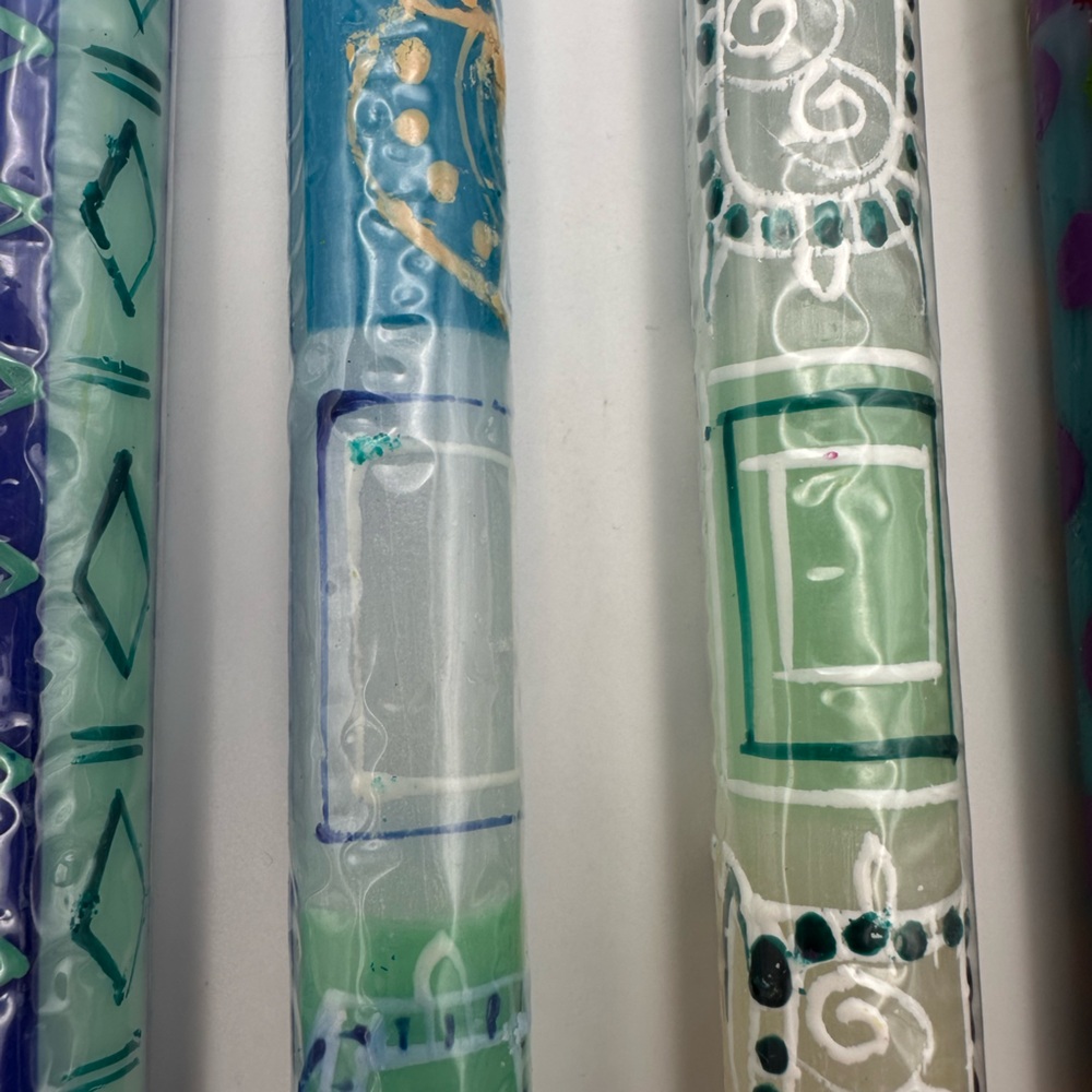 Petalura Hand-Painted Taper Candles set of 5 - Picture 3 of 7